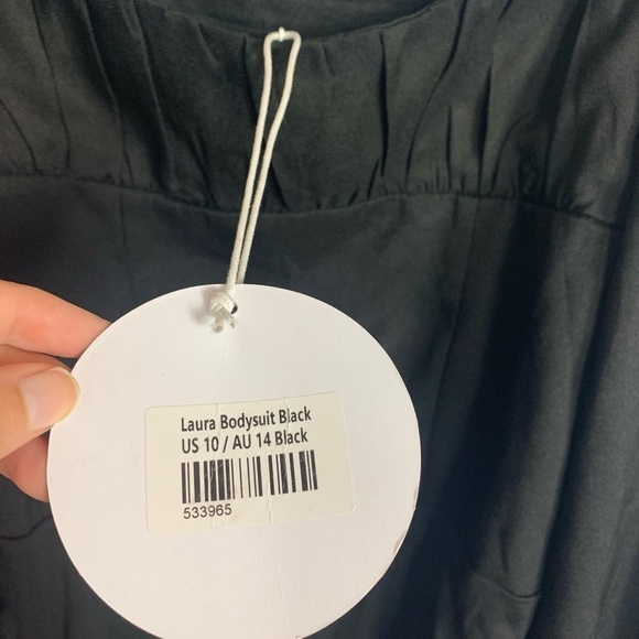 Princess Polly milkmaid Bodysuit Square
Neck Balloon Long Sleeve sz 10 Black - Picture 7 of 16